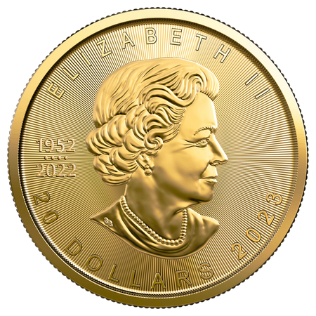 Moneta Kanadyjski Liść Klonowy 15,5 g 1/2 Uncji Złota